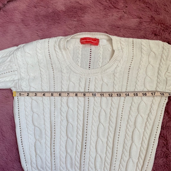 Alain Manoukian Cable Knit White Sweater sz S - Picture 4 of 6